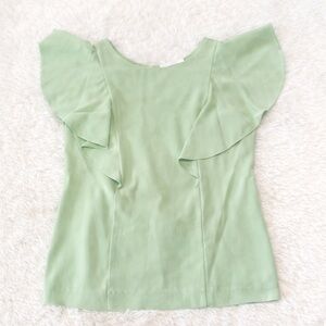 NWT Banana Republic Lucia Flutter Top / Blouse in New Aloe Green